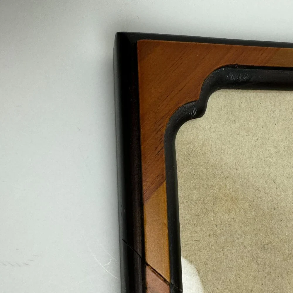 FETCO Handcrafted  Marquetry Wooden Brown Picture Frame